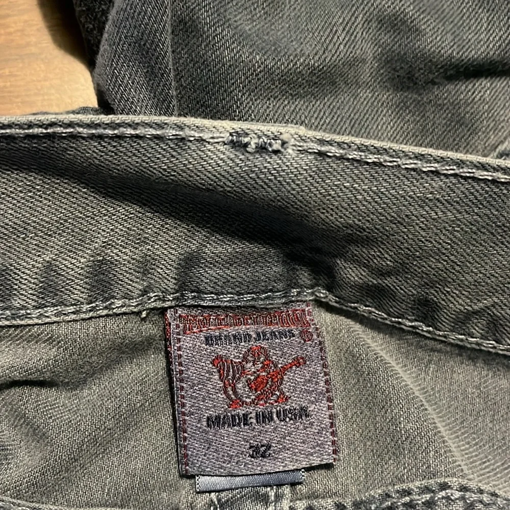 True Religion Size 32 Ricky Blue Gray Denim Jeans